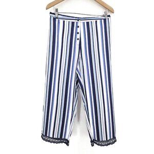 NWOT Julianna Rae Striped Pajama Pants Womens L Blue White Stripe